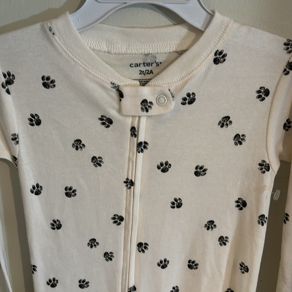 ⭐️NWT - Carter's Cream and Black Paw Print One Piece - Picture 5 of 10